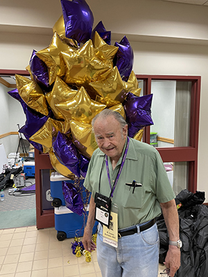 Jim Kornish celebrating Homecoming at his alma mater, Alfred University, NY.